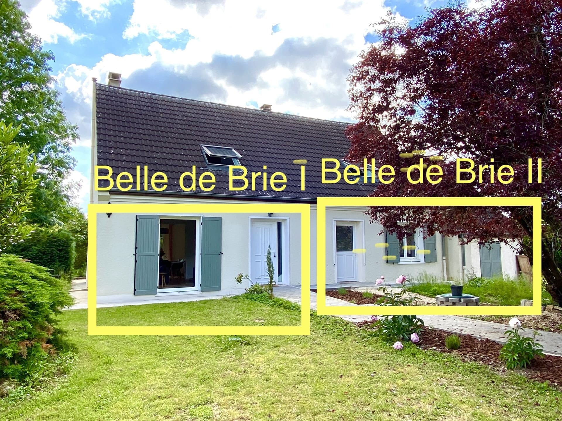 Ferienhaus Belle de Brie mit den beiden individuellen Eingängen zu den beiden Wohnungen